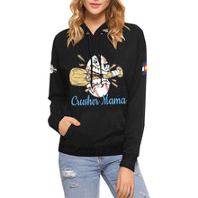 Load image into Gallery viewer, Crusher Mama Full Custom First/Last/Nick Name Number All Over Print Hoodie for Women (USA Size) (Model H13)