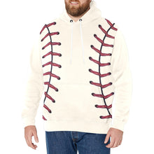 Load image into Gallery viewer, Baseball Cream Fleece Lined Men's Long Sleeve Fleece Hoodie (Model H55)