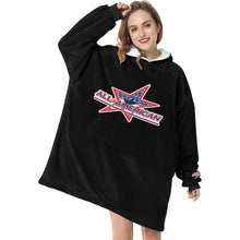Load image into Gallery viewer, All American Snuggler Black Blanket Hoodie for Women