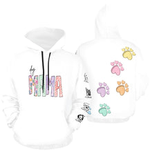 Load image into Gallery viewer, Dog Mama Back Paws/Pics down sleeve All Over Print Hoodie for Women (USA Size) (Model H13)