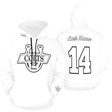 Load image into Gallery viewer, South U White Name/Number All Over Print Hoodie for Women (USA Size) (Model H13)