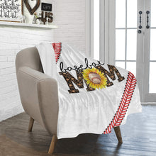 Load image into Gallery viewer, Baseball Mom Sunflower Leopard Blanket Ultra-Soft Micro Fleece Blanket 30''x40''