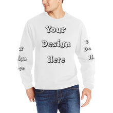 Load image into Gallery viewer, Custom Your Design Here- Male Crewneck Men's Rib Cuff Crew Neck Sweatshirt (Model H34)