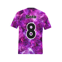 Load image into Gallery viewer, Pueblo Steel Smoke Purple Pink Nickname Men's All Over Print T-Shirt (Solid Color Neck) (Model T63)