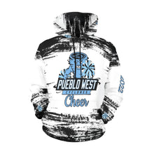 Load image into Gallery viewer, PW Black/White Cheerleader Hoodie Full Custom Name, LN, Year All Over Print Hoodie for Women (USA Size) (Model H13)