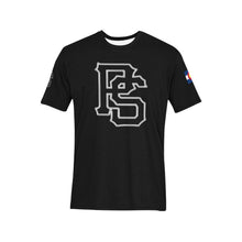 Load image into Gallery viewer, PS Black Shirt Last Name/Number b Men's All Over Print T-Shirt (Solid Color Neck) (Model T63)