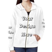 Load image into Gallery viewer, Custom Your Design Here- Zip-Up Female All Over Print Full Zip Hoodie for Women (Model H14)