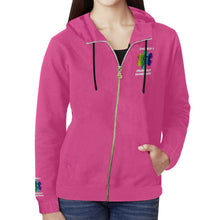 Load image into Gallery viewer, 94/6 poly/spandex Rainbow Words ER Zip-Up Hoodie Men and Women Sizes