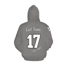 Load image into Gallery viewer, Altitude Grey Last name/Number Nickname B/W 17 All Over Print Hoodie for Women (USA Size) (Model H13)