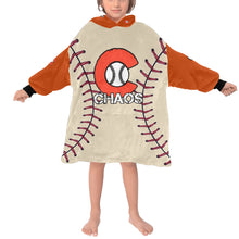 Load image into Gallery viewer, Chaos F Baseball LastName/Number/FirstName Orange Sleeve Blanket Hoodie for Kids
