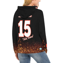 Load image into Gallery viewer, Chaos Mama Hoodie First Name Hood, Last Name/Number/Nick Name Back All Over Print Hoodie for Women (USA Size) (Model H13)