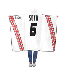 Load image into Gallery viewer, Baseball/Softball Flannel Hooded Blanket 56''x80''