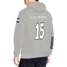 Load image into Gallery viewer, PS Grey Last Name/Number All Over Print Hoodie for Men (USA Size) (Model H13)