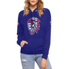Load image into Gallery viewer, Tribe Navy Mom Hoodie Name/Number All Over Print Hoodie for Women (USA Size) (Model H13)