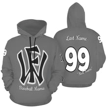 Load image into Gallery viewer, Wow Force Mama Hoodie LastName/FirstName/NickName/Nuimber Grey/White All Over Print Hoodie for Women (USA Size) (Model H13)