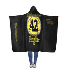 Load image into Gallery viewer, Eagles Softball Name Flannel Hooded Blanket 56''x80''