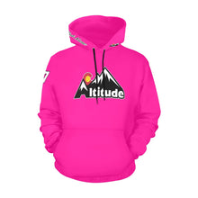 Load image into Gallery viewer, Altitude Pink Last name/Number Nickname All Over Print Hoodie for Women (USA Size) (Model H13)