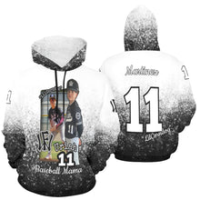 Load image into Gallery viewer, Photo Custom Mama Last name/FirstName/NickName/Number 11 small All Over Print Hoodie for Women (USA Size) (Model H13)