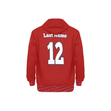 Load image into Gallery viewer, All American Basic Number, Print Cuff Red Men's Long Sleeve Fleece Hoodie (Model H55)