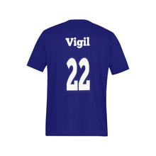 Load image into Gallery viewer, Tribe Shirt Left Chest Navy Men's All Over Print T-Shirt (Solid Color Neck) (Model T63)