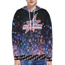 Load image into Gallery viewer, All American Softball Number Nickname Glitter Basic Numbers Women's Long Sleeve Fleece Hoodie (Model H55)