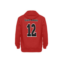 Load image into Gallery viewer, Baseball Red Fleece Lined Men's Long Sleeve Fleece Hoodie (Model H55)