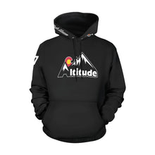 Load image into Gallery viewer, Altitude Black Last name/Number Nickname All Over Print Hoodie for Women (USA Size) (Model H13)