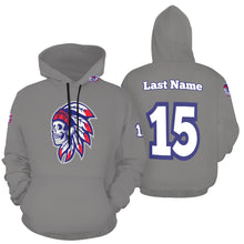 Load image into Gallery viewer, Tribe Grey All Over Print Hoodie for Women (USA Size) (Model H13)