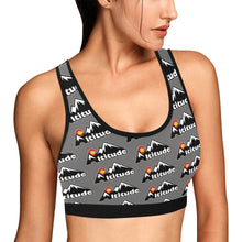 Load image into Gallery viewer, Altitude Sports Bra Grey Pattern Women's All Over Print Sports Bra (Model T52)