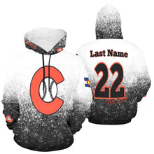 Load image into Gallery viewer, Chaos Baseball Full Custom Black words All Over Print Hoodie for Women (USA Size) (Model H13)