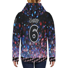Load image into Gallery viewer, All American Softball Number Nickname Glitter Basic Numbers Women's Long Sleeve Fleece Hoodie (Model H55)
