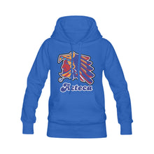 Load image into Gallery viewer, Azteca 50/50 Blue Words Heavy Blend Hooded Sweatshirt