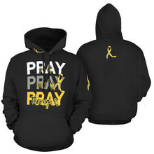 Load image into Gallery viewer, DOM Black Pray All Over Print Hoodie for Women (USA Size) (Model H13)