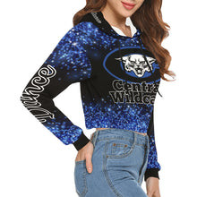 Load image into Gallery viewer, Central Dance Cropped Hoodie All Over Print Crop Hoodie for Women (Model H22)