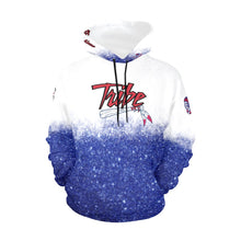Load image into Gallery viewer, Tribe Mom Glitter Hoodie B W All Over Print Hoodie for Women (USA Size) (Model H13)