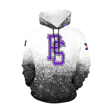 Load image into Gallery viewer, Pueblo Steel B/W PS Last name/Number Nickname All Over Print Hoodie for Women (USA Size) (Model H13)