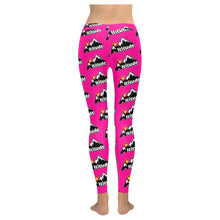 Load image into Gallery viewer, Altitude Leggings Pink Pattern Low Rise Leggings (Invisible Stitch) (Model L05)