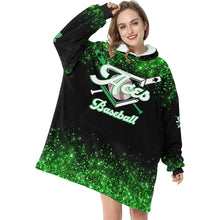 Load image into Gallery viewer, Aces Sherpa Glitter Blanket Hoodie for Women