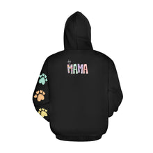 Load image into Gallery viewer, Dog Mama Sleeve Black All Over Print Hoodie for Women (USA Size) (Model H13)
