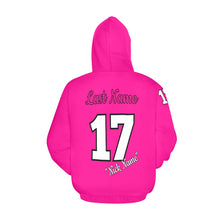 Load image into Gallery viewer, Altitude Pink Last name/Number Nickname All Over Print Hoodie for Women (USA Size) (Model H13)