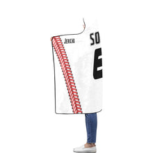 Load image into Gallery viewer, Baseball/Softball Flannel Hooded Blanket 56''x80''