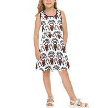 Load image into Gallery viewer, youth hf dress Girls' Sleeveless Sundress (Model D56)