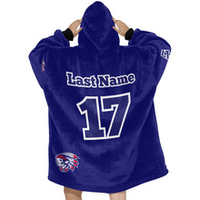 Load image into Gallery viewer, Tribe Sherpa Lined Hoodie Navy Blanket Hoodie for Women