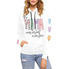 Load image into Gallery viewer, Mama White All Over Print Hoodie for Women (USA Size) (Model H13)