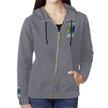 Load image into Gallery viewer, 94/6 poly/spandex Rainbow Words ER Zip-Up Hoodie Men and Women Sizes