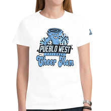 Load image into Gallery viewer, Pueblo West Cheer Mom White New All Over Print T-shirt for Women (Model T45)