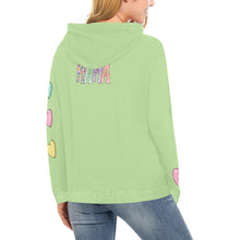 Load image into Gallery viewer, Mama Light GreenF All Over Print Hoodie for Women (USA Size) (Model H13)