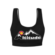 Load image into Gallery viewer, Altitude Sports Bra ALL Black Women's All Over Print Sports Bra (Model T52)