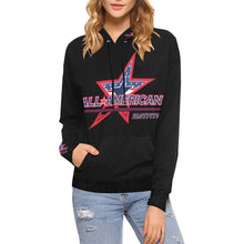 Load image into Gallery viewer, All American Hoodie Plain Black No Custom All Over Print Hoodie for Women (USA Size) (Model H13)