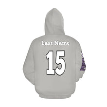 Load image into Gallery viewer, PS Grey Last Name/Number All Over Print Hoodie for Men (USA Size) (Model H13)